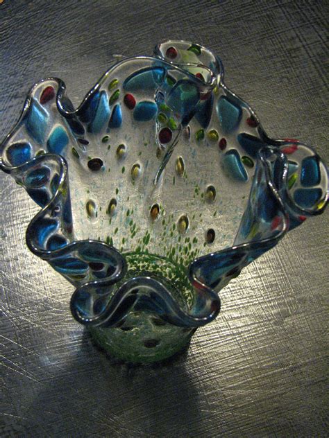 Gorgeous Ruffled Fused Glass Vase Created At Artisan You Slumped Glass