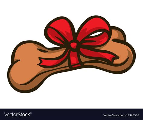 Dog Bone With Red Bow Royalty Free Vector Image