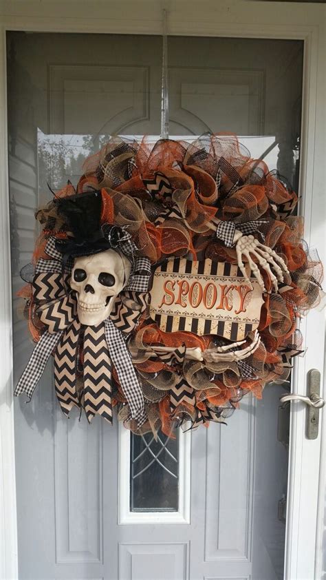 Halloween Wreath Skeleton Wreath Skull Wreath Bones Wreath Spooky