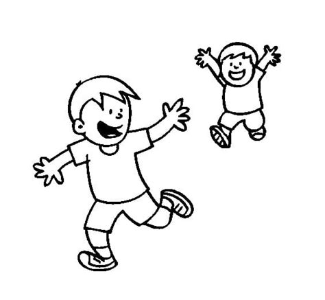Detalle 33 imagen dibujos de niños corriendo para colorear