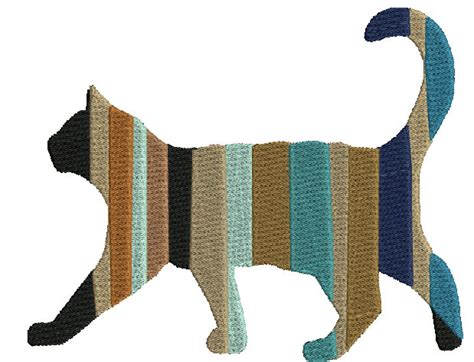 Raggy Cat Machine Embroidery Design4 Tamaños8 Formatos Etsy