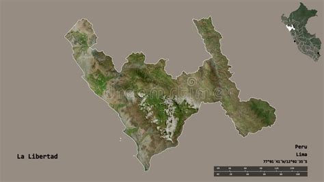 La Libertad Region Of Peru Zoomed Satellite Stock Illustration