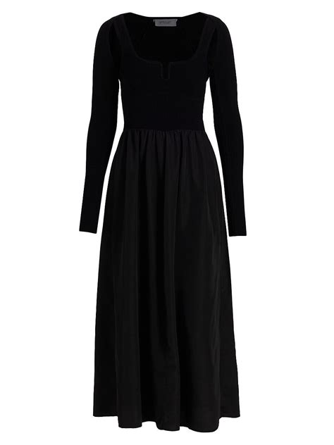 Derek Lam 10 Crosby Womens Moon Bolero Sleeve Midi Dress Black