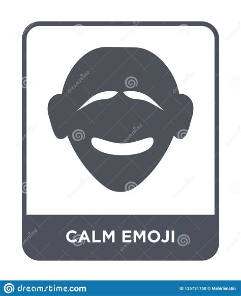 Calm Emoji Icon In Trendy Design Style Calm Emoji Icon Isolated On
