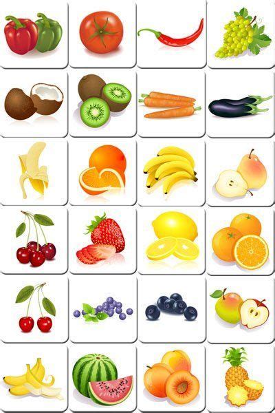 Kostenloses druckbares Memory-Spiel für Kinder - Obst und Gemüse