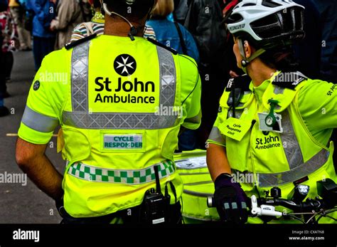 Close Up Of St John Ambulance Cycle Response Unit Responders York Stock