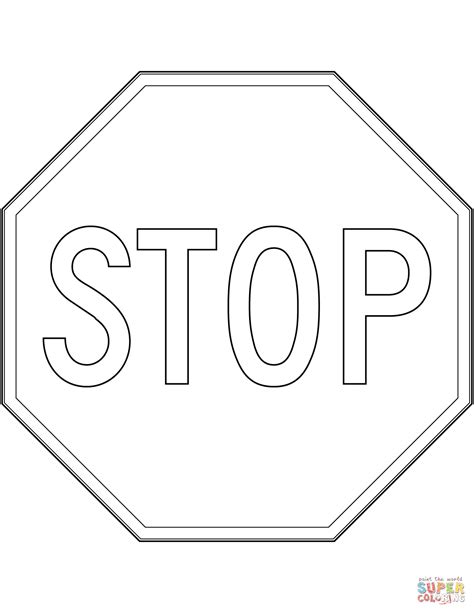 Stop Sign In The Usa Coloring Page Free Printable Coloring Pages