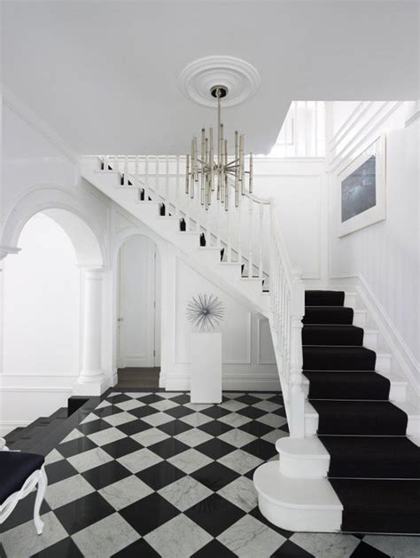 Foyer Flooring Inspiration Black And White Checkered Tile