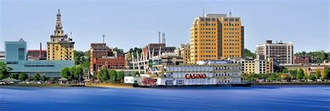 The Skyline Of Davenport Iowa Usa Along The Mississippi River