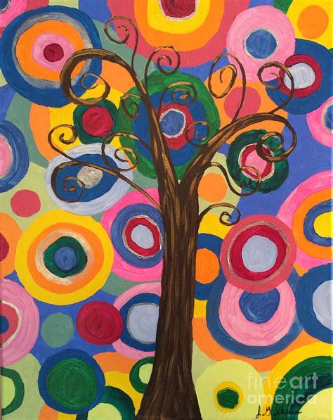 Tree In The Circle Forest Painting By Joann Gilkerson Fine Art America