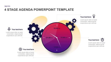 4 Stage Agenda Powerpoint Template And Keynote Diagram