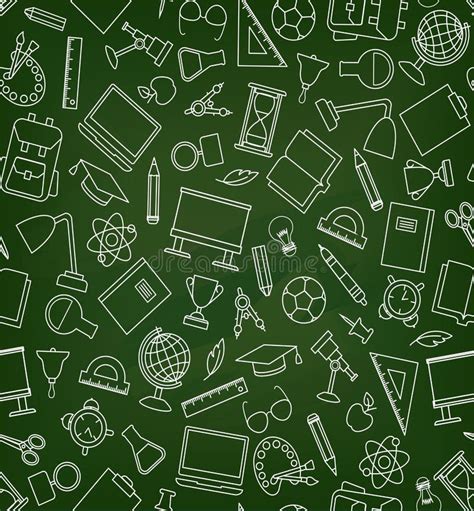 School Education Seamless Pattern Education Symbols Sketch Backdrop