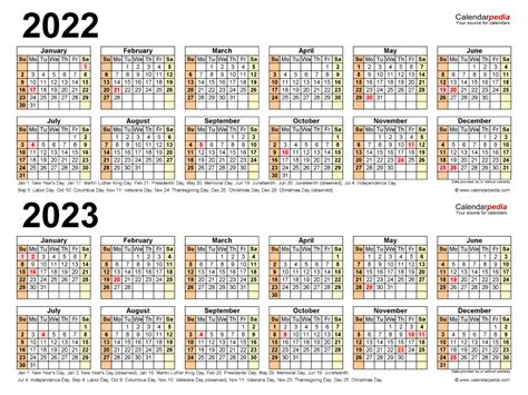 2 Year Calendar Printable