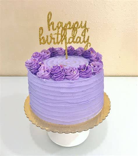 Simple Purple Birthday Cake Purple Cakes Birthday Cake Designs Birthday Pretty Birthday Cakes