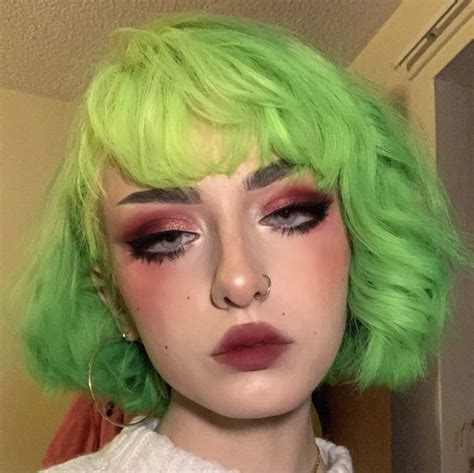Pin By Emma On Aesthetic Girls Neon Hair Green Hair Dyed Hair