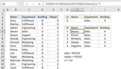 Excel Formula Extract All Matches With Helper Column Exceljet