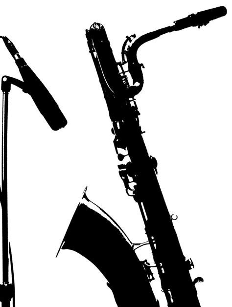 Retro Black And White Baritone Sax Saxophone