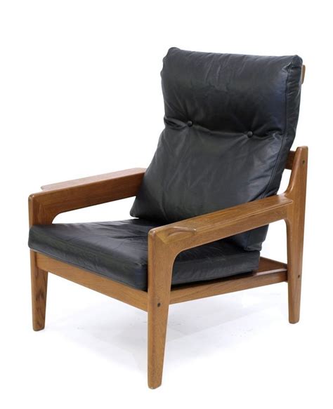 Arne Wahl Iversen Teak And Leather Lounge Chair For Komfort 1960s
