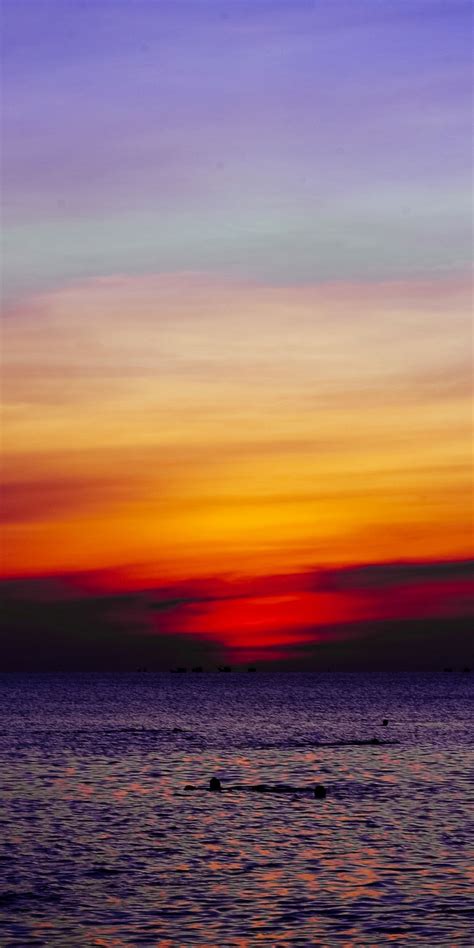 Twilight Sunset Beautiful Sky Over Sea 1080x2160 Wallpaper Sunset