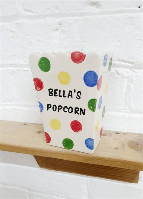 Personalised Ceramic Popcorn Holder Custom Popcorn Bowl Etsy