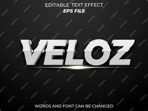 Premium Vector Veloz Text Effect Font Editable Typography 3d Text