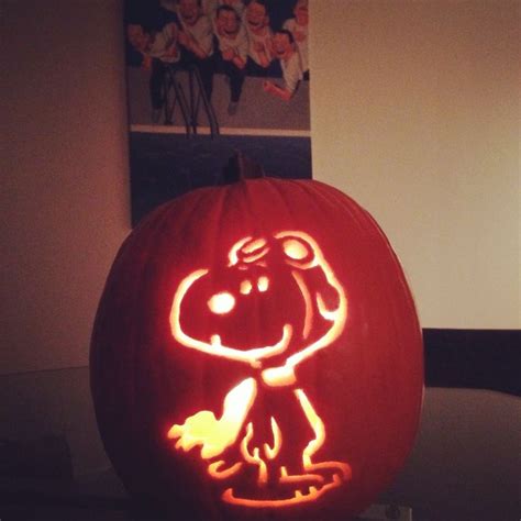 Snoopy Pumpkin Flying Ace Peanuts Gang Pumpkin Carving Snoopy