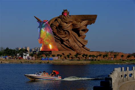 Psbattle Sculpture Of Chinese God Of War Guan Yu In Jingzhou City