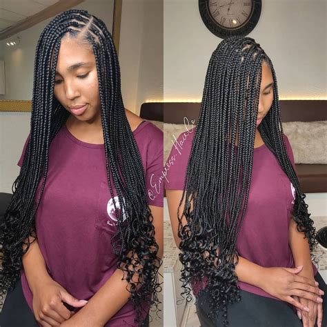 10 Knotless Braids With Curls At The End The FSHN