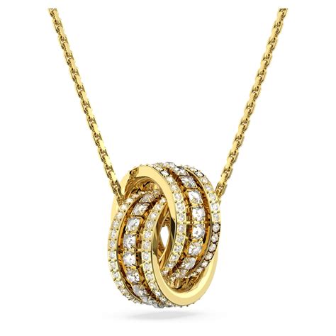 Further Necklace Intertwined Circles White Gold Tone Plated Swarovski