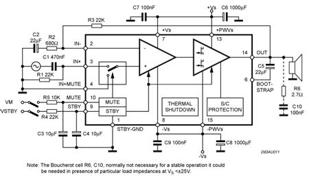 The tda7294 power amplifier is intended for the use of subwoofer speakers because the amplifier with the tda7294 chip is equipped with a subwoofer preamp, there are also frequency and phase settings so we here i will share the circuit tda 2030 well as the wiring diagram for assembling power am. TDA7294 - 100 V, 100 W DMOS audio amplifier with mute and ...