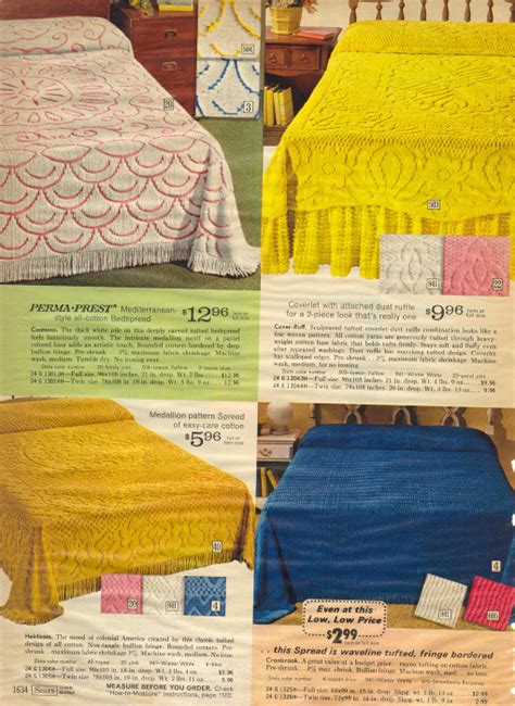 Sears has bedspreads in the latest styles and colors to match your bedroom. It Came From the 1971 Sears Catalog: Bedspreads Part III