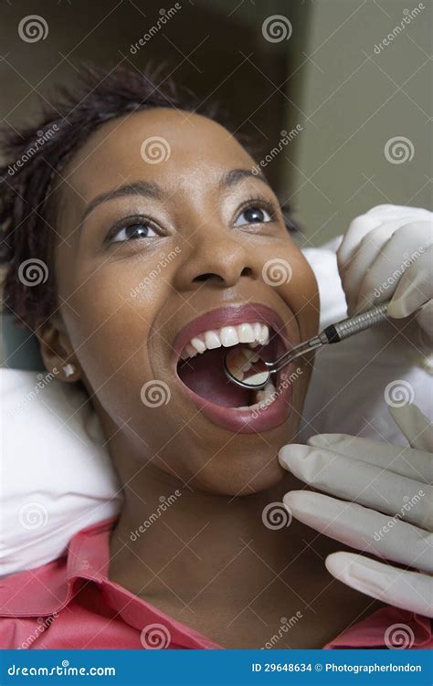 Woman Having Dental Checkup Stock Photo Image Of Mature Dentist
