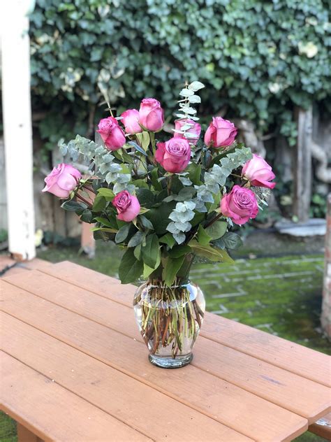 Purple Rose Dozen Arranged In San Jose Ca Bees Flowers