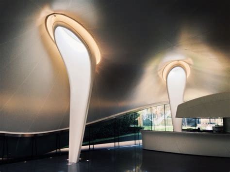 Zaha hadid's latest architecture exhibition features glowing funnels that bulge down from the ceiling to greet visitors (+ movie). Serpentine Sackler Gallery by Zaha Hadid Architects