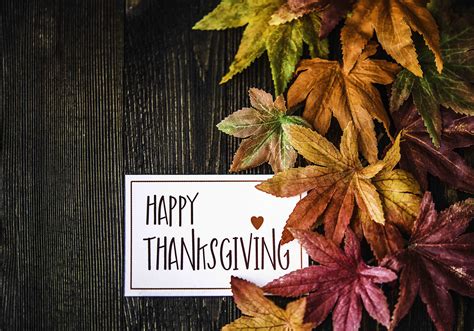 Fall Leaves Background With Happy Thanksgiving Message Longmeadow
