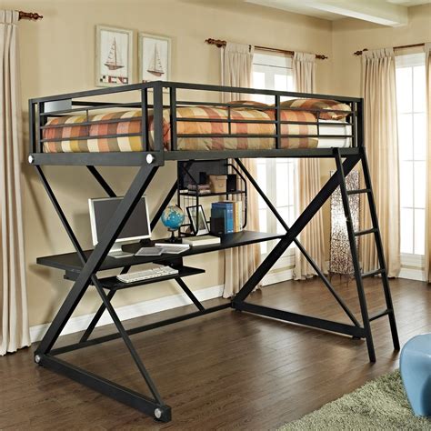 Powell Z Bedroom Full Size Loft Bunk Bed With Desk Loft Bunk Beds