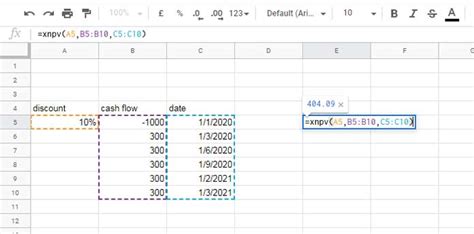 How to Use the XNPV Function in Google Sheets