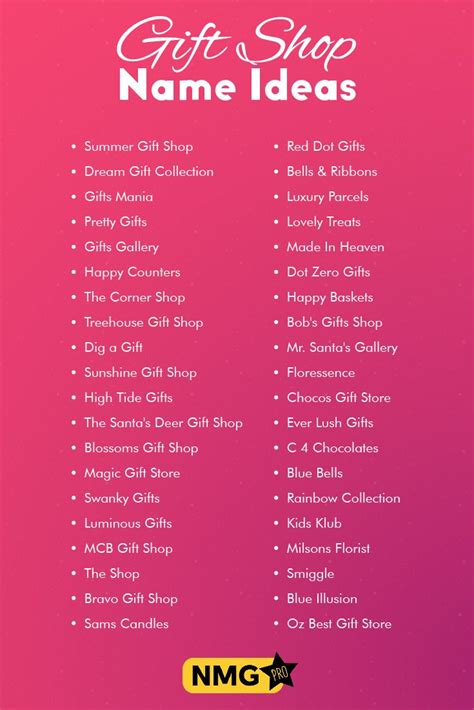 Maybe you would like to learn more about one of these? Gift Shop Name Ideas | Gift Shop Name Generator | Gift ...