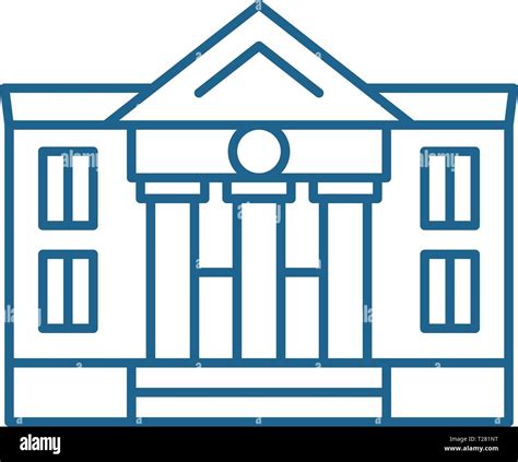 Administrative Building Line Icon Concept Administrative Building Flat