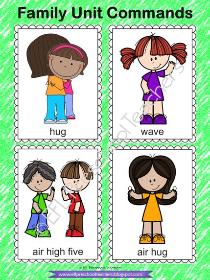 Commands Flashcards Introduce The Commands Hug Wave Air Hug And Air