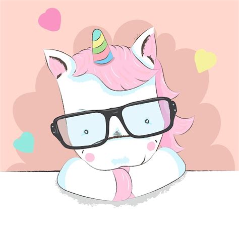 Premium Vector Cute Baby Unicorn Cartoon Hand Drawn