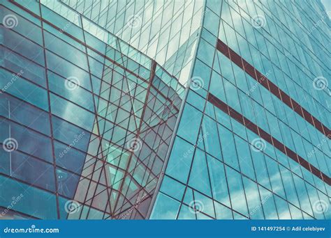 Building Glass Modern Office Building Detail Glass Surface Stock