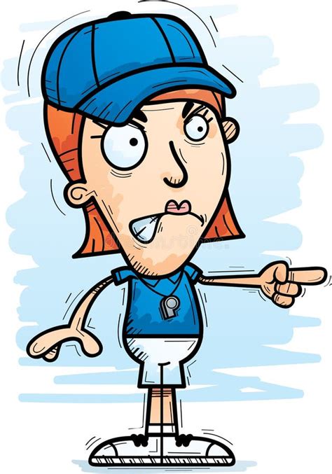 Angry Cartoon Woman Coach Stock Vector Illustration Of Coach 115884409