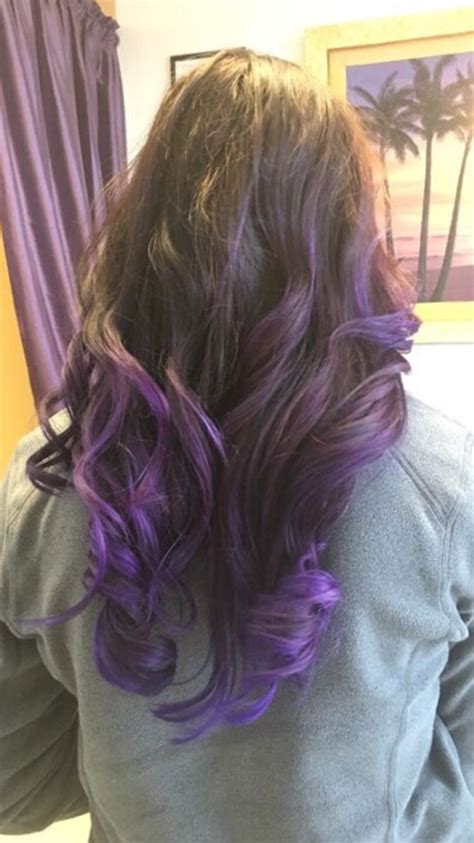 Purple Tips With Brown Hair Purple Hair Tips Purple Hair Hair Hacks