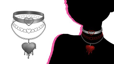 Mmd Sims 4 Bleeding Heart Layered Choker By Fake N True On Deviantart