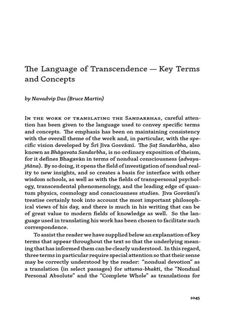 language of transcendence pdf absolute philosophy nondualism