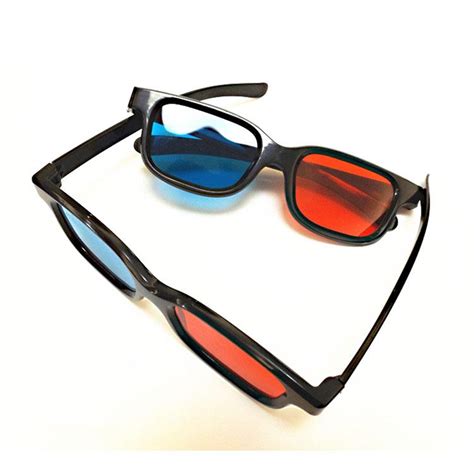 Red Blue 3d Glasses Fashion Game Dvd Stereo New Black Frame Anaglyph