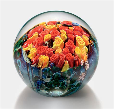 Red And Yellow Roses Bouquet Paperweight By Shawn Messenger Art Glass Paperweight Artful Home