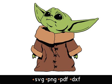Baby Yoda 5 Svg Png Pdf Dxf Download Now Etsy