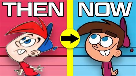 Nickelodeon Character Designs Evolution Fairly Oddparents Then Vs